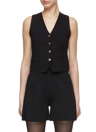 Main View - Click To Enlarge - CRUSH COLLECTION - V-neck Button Up Waistcoat