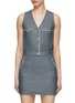 Main View - Click To Enlarge - CRUSH COLLECTION - Denim-Look V-neck Waistcoat