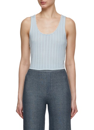 Main View - Click To Enlarge - CRUSH COLLECTION - Pearl Embellished Cropped Tank Top