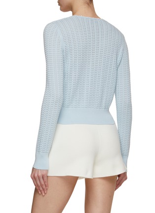 Back View - Click To Enlarge - CRUSH COLLECTION - Pearl Embellished Cropped Cardigan