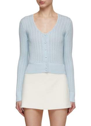 Main View - Click To Enlarge - CRUSH COLLECTION - Pearl Embellished Cropped Cardigan