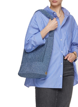 Figure View - Click To Enlarge - MIZELE - Medium Crocheted Lurex Bucket Bag