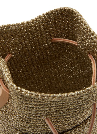 Detail View - Click To Enlarge - MIZELE - Extra Small Crocheted Lurex Bucket Bag