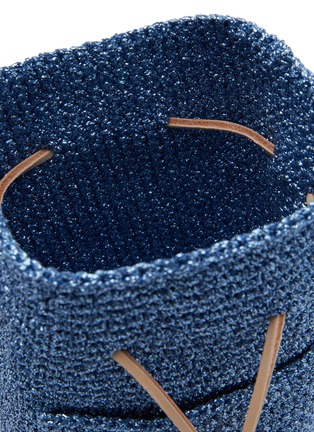 Detail View - Click To Enlarge - MIZELE - Extra Small Crocheted Lurex Bucket Bag