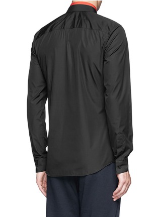Back View - Click To Enlarge - GIVENCHY - Contrast collar trim poplin shirt
