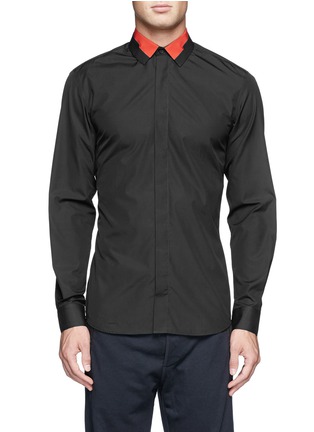 Main View - Click To Enlarge - GIVENCHY - Contrast collar trim poplin shirt