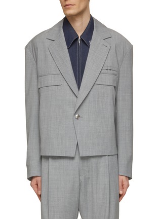 Main View - Click To Enlarge - RE: BY MAISON SANS TITRE - Single Breasted Elastic Drawstring Blazer