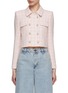 Main View - Click To Enlarge - SELF-PORTRAIT - Crystal Embellished Button Boucle Jacket