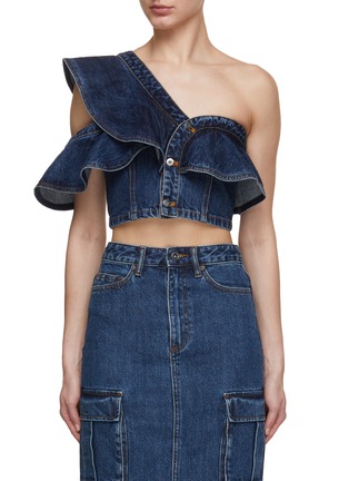 Main View - Click To Enlarge - SELF-PORTRAIT - Frill Denim Top