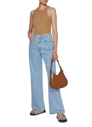 Figure View - Click To Enlarge - SLVRLAKE - Grace Wide Leg Light Washed Jeans