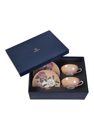 Main View - Click To Enlarge - RAYNAUD - Trésor Fleuri Tea Cup and Saucer Set of 2 — Pink