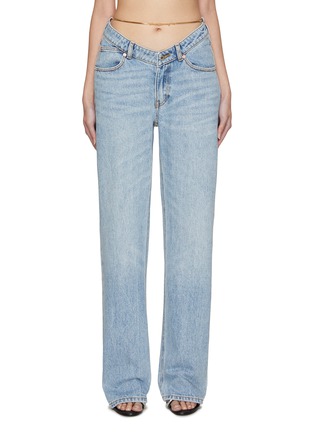 Main View - Click To Enlarge - ALEXANDER WANG - V-Front Jeans With Nameplate Chain