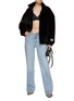 Figure View - Click To Enlarge - ALEXANDER WANG - V-Front Jeans With Nameplate Chain