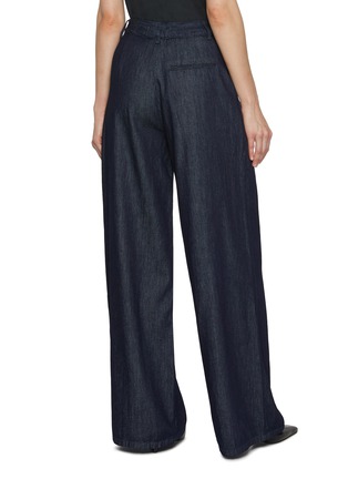 Back View - Click To Enlarge - THE FRANKIE SHOP - Nolan Pleated Dark Washed Denim Jeans