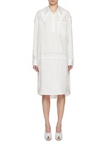 BOTTEGA VENETA | Scalloped Collar Linen Shirt Dress | Women