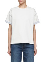 【送料&関税込】Bottega Veneta T-shirt With Side Detail BOTTEGA VENETA | Double Layer Check Contrast T-shirt | Women