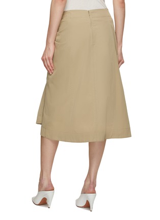 Back View - Click To Enlarge - BOTTEGA VENETA - Asymmetric Front Knot Compact Cotton Skirt