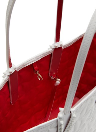 Detail View - Click To Enlarge - CHRISTIAN LOUBOUTIN - Small Cabata Debossed Leather Tote Bag