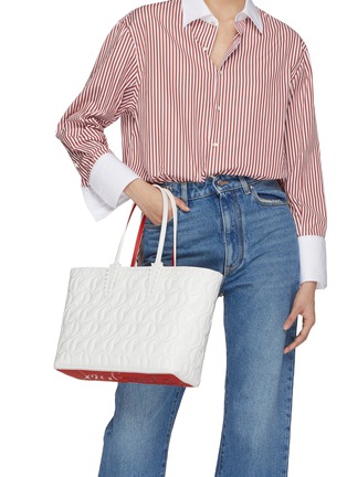 Figure View - Click To Enlarge - CHRISTIAN LOUBOUTIN - Small Cabata Debossed Leather Tote Bag