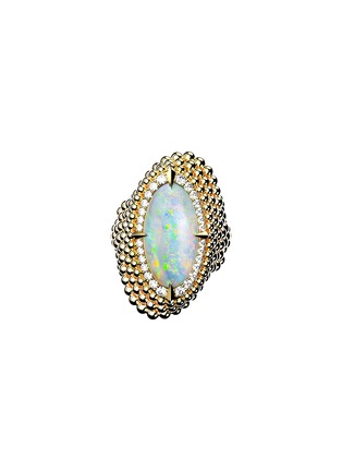 Main View - Click To Enlarge - MING SONG HAUTE JOAILLERIE - Galaxy Selva 14K Gold Diamond Opal Ring — HK 13