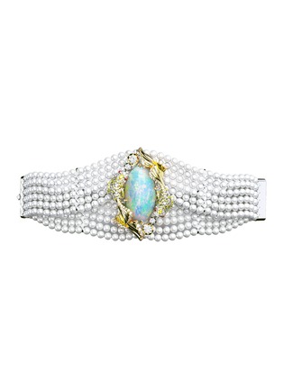 Main View - Click To Enlarge - MING SONG HAUTE JOAILLERIE - Galaxy Selva 14K Gold Diamond Opal Ruby Pearl Bracelet