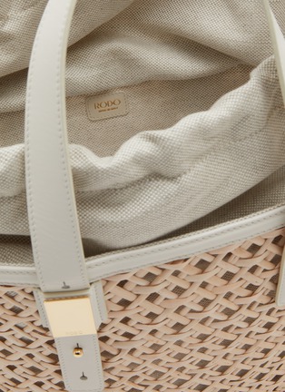 Detail View - Click To Enlarge - RODO - Regular Ellen Wicker Leather Tote bag
