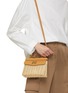 Figure View - Click To Enlarge - RODO - Mini Paris Wicker Leather Linen Bag