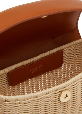 Detail View - Click To Enlarge - RODO - Eloise Wicker Leather Crossbody Bag