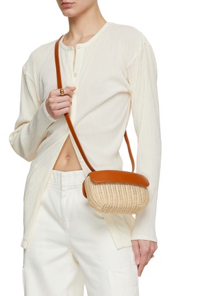 Figure View - Click To Enlarge - RODO - Eloise Wicker Leather Crossbody Bag