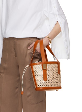Figure View - Click To Enlarge - RODO - Mini Ellie Wicker Leather Tote Bag