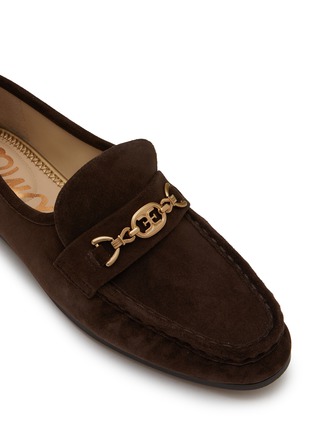 Detail View - Click To Enlarge - SAM EDELMAN - Lucca Suede Moccasins with Logo