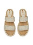 Detail View - Click To Enlarge - SAM EDELMAN - Tatum Leather Logo Double Banded Rope Trim Slide Sandals