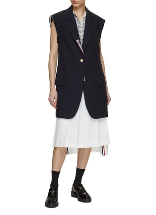 Figure View - Click To Enlarge - THOM BROWNE  - Pleated Midi Skirt