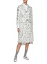 Figure View - Click To Enlarge - THOM BROWNE  - Allover Sea Print Pleated Midi Skirt