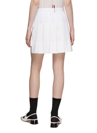 Back View - Click To Enlarge - THOM BROWNE - Pleated Cotton Seeksucker Skirt
