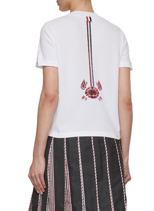 Back View - Click To Enlarge - THOM BROWNE  - Sequin Stripe Crab T-Shirt