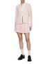 Figure View - Click To Enlarge - THOM BROWNE  - Stitched Seersucker 4 Bar Pleated Mini Skirt