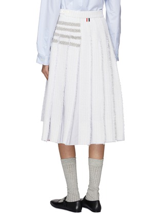 Back View - Click To Enlarge - THOM BROWNE  - 4-Bar Tweed Pleated Midi Skirt