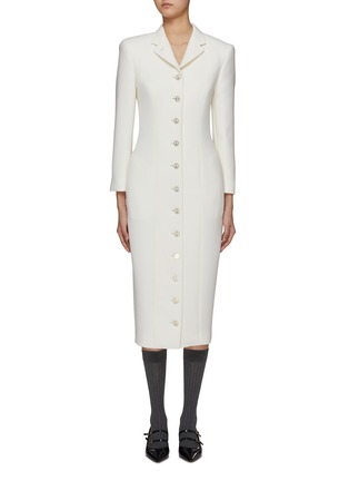 Main View - Click To Enlarge - THOM BROWNE  - Button Down Wool Crepe Dress