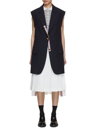 Main View - Click To Enlarge - THOM BROWNE  - Oversized Sleeveless Blazer
