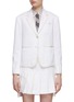 Main View - Click To Enlarge - THOM BROWNE - Single Breasted Cotton Seeksucker Blazer