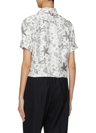 Back View - Click To Enlarge - THOM BROWNE  - Sea Print Silk Blouse