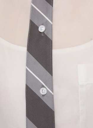  - THOM BROWNE  - Tie Appliqué Silk Organza Shirt