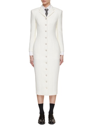 Main View - Click To Enlarge - THOM BROWNE  - Notch Lapel Wool Dress