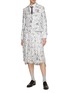 Figure View - Click To Enlarge - THOM BROWNE  - Allover Sea Print Silk Cropped Blazer