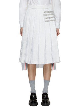 Main View - Click To Enlarge - THOM BROWNE  - Pearl Embellished 4 Bar Pleated Midi Skirt
