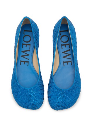 Detail View - Click To Enlarge - LOEWE - Toy Strass Embellished Suede Ballerina Flats
