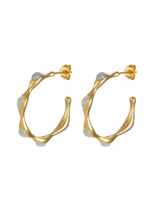 Main View - Click To Enlarge - MISSOMA - Magma 18K Gold Plated Gemstone Large Hoop Earrings