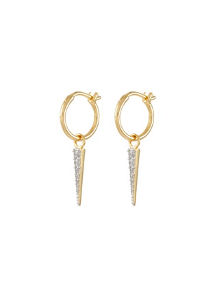 Main View - Click To Enlarge - MISSOMA - Mini 18K Gold Plated Brass Pave Spike Charm Hoop Earrings