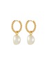 Main View - Click To Enlarge - MISSOMA - Pearl 18K Gold Plated Brass Twisted Small Drop Hoop Earrings